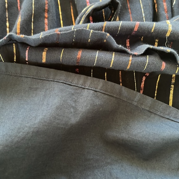 Crown & Ivy Navy Metallic Striped dress - Picture 7 of 8